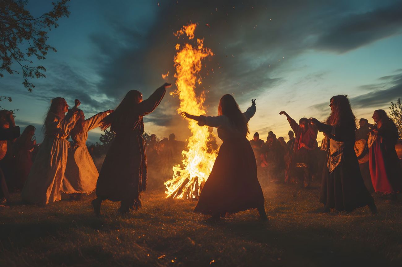 Feuerzeremonie am irisch-keltischen Samhain-Fest – dem Ursprung von Halloween. (Bild: AdobeStock/Witthawit)