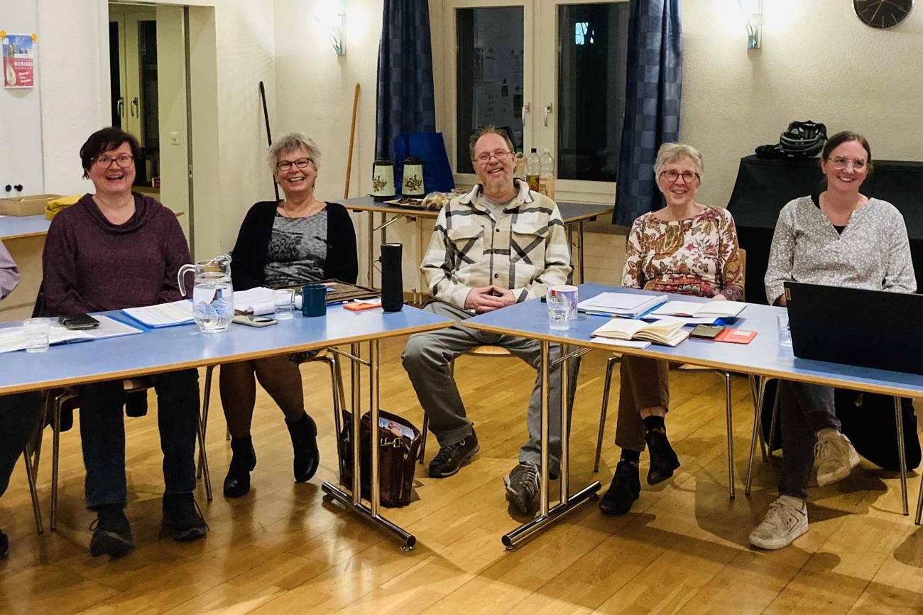  Der neue Kirchenrat und die Leiterin der Geschäftsstelle:   Peter  Neumann, Annett Kirtzel, Jacqueline Paysen-Petersen, Daniel Riemann, Ursula Tolle (Kirchgemeinde präsidentin), Katrin Lienhard (Leiterin Geschäftsstelle), Peter Fahner (Verwalter)