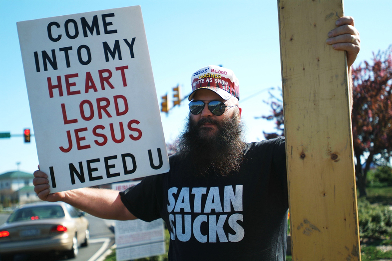 Demonstration für Jesus an der Strasse. Für Evangelikale in den USA gehört dies zum Glaubenszeugnis. | Foto: epd