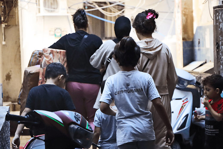 Zivilbevölkerung im Libanon auf der Flucht